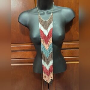 Vintage Long Beaded Necklace 26" Long With 3" Extender EVC